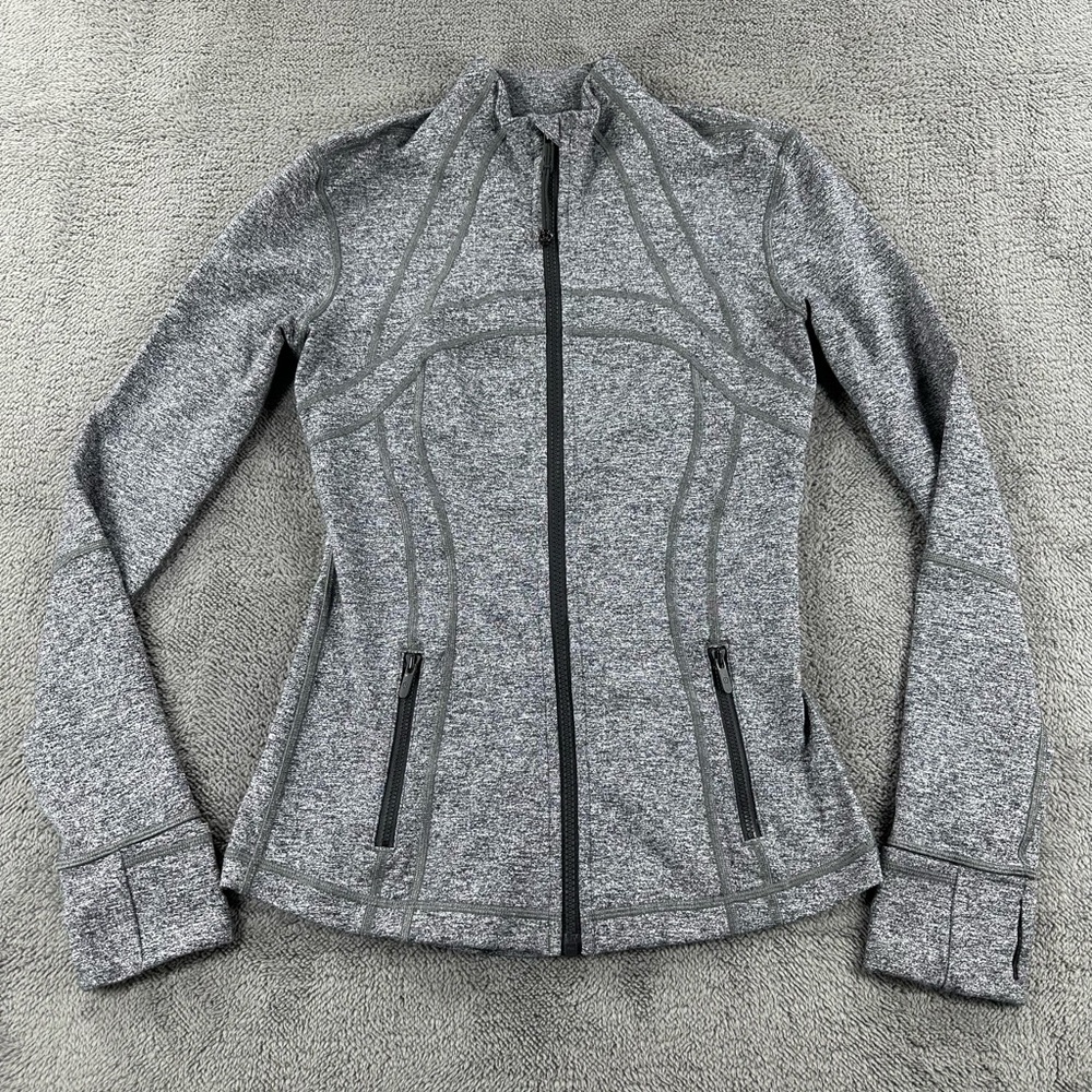 Lululemon Define Jacket Luon Full Length Full Zip Heathered Black 4 W4AWCS